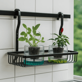 Cesto Multiuso Para Barra de Cozinha Prateleira Ônix - Ela Decora